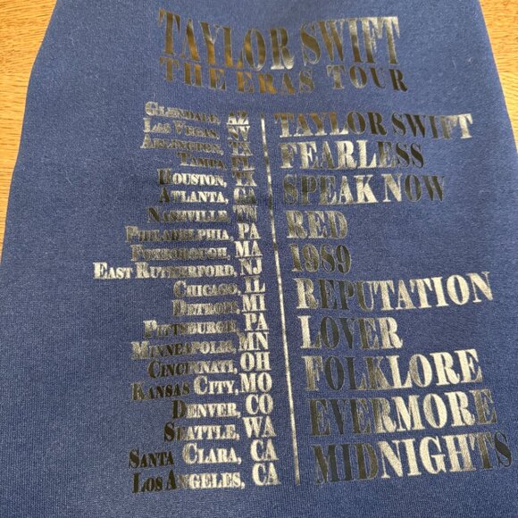 Taylor Swift Concert sweatshirt Eras Tour navy sz m - Picture 2 of 3